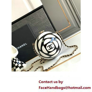 chanel Plexi  &  Gold-Tone Metal Black  &  White Sphere Minaudiere AS4505 2023